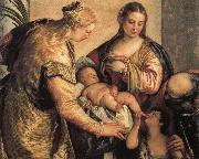 Paolo Veronese The Holy Family with St.Barbara and the Young St.John the Baptist oil painting reproduction